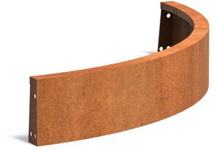 Keerwand cortenstaal buitenbocht 100x100x20cm.