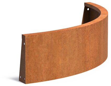 Keerwand cortenstaal buitenbocht 100x100x30cm.
