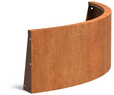 Keerwand cortenstaal buitenbocht 100x100x40cm.