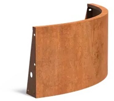 Keerwand cortenstaal buitenbocht 100x100x50cm.