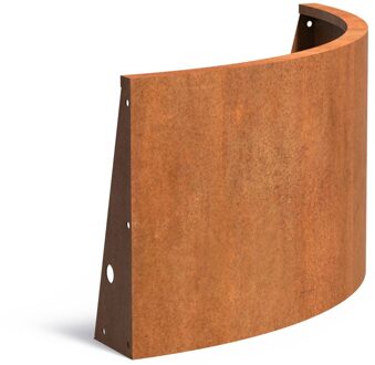 Keerwand cortenstaal buitenbocht 100x100x60cm.