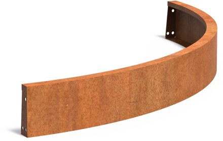 Keerwand cortenstaal buitenbocht 150x150x20cm.