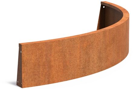 Keerwand cortenstaal buitenbocht 150x150x30cm.