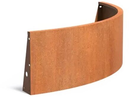 Keerwand cortenstaal buitenbocht 150x150x50cm.