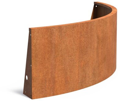 Keerwand cortenstaal buitenbocht 150x150x60cm.