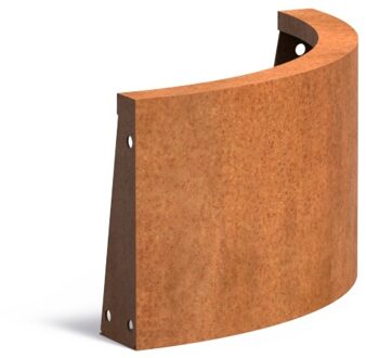 Keerwand cortenstaal buitenbocht 50x50x30cm.