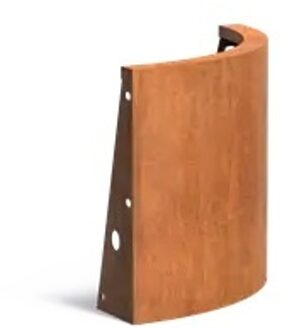 Keerwand cortenstaal buitenbocht 50x50x50cm.