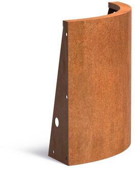 Keerwand cortenstaal buitenbocht 50x50x60cm.