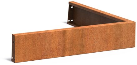 Keerwand cortenstaal buitenhoek 100x100x20cm.