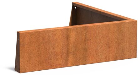 Keerwand cortenstaal buitenhoek 100x100x30cm.