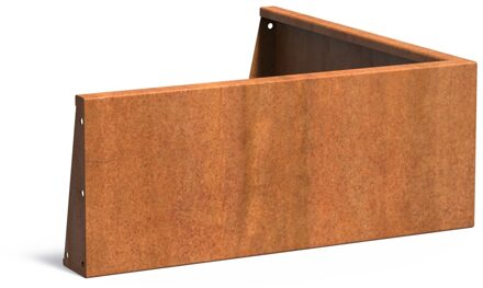 Keerwand cortenstaal buitenhoek 100x100x40cm.
