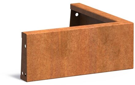 Keerwand cortenstaal buitenhoek 50x50x20cm.