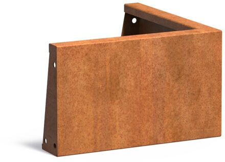 Keerwand cortenstaal buitenhoek 50x50x30cm.