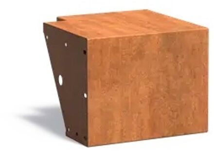 Keerwand cortenstaal buitenhoek 50x50x40cm. brede bovenrand