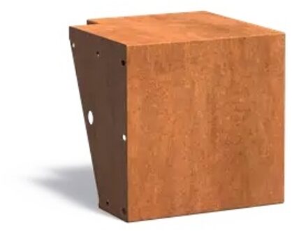 Keerwand cortenstaal buitenhoek 50x50x50cm. brede bovenrand