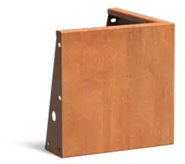 Keerwand cortenstaal buitenhoek 50x50x50cm.
