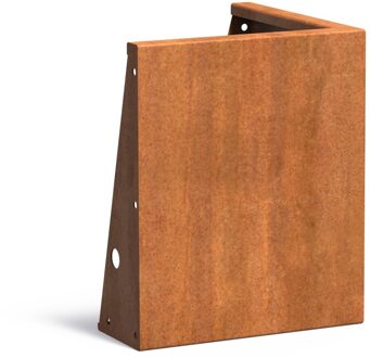 Keerwand cortenstaal buitenhoek 50x50x60cm.