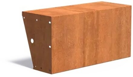 Keerwand cortenstaal recht 100x40x50cm. brede bovenrand