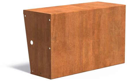 Keerwand cortenstaal recht 100x40x60cm. brede bovenrand