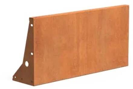 Keerwand cortenstaal recht 100x50cm.