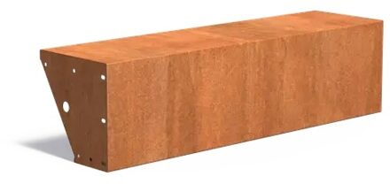 Keerwand cortenstaal recht 150x40x40cm. brede bovenrand