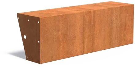 Keerwand cortenstaal recht 150x40x50cm. brede bovenrand