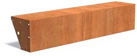 Keerwand cortenstaal recht 200x40x40cm. brede bovenrand