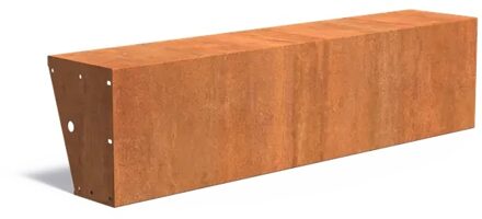 Keerwand cortenstaal recht 200x40x50cm. brede bovenrand