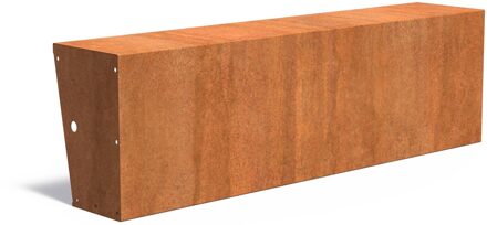 Keerwand cortenstaal recht 200x40x60cm. brede bovenrand