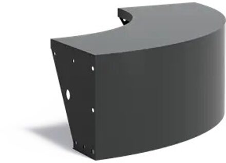 Keerwand + zitrand aluminium 100 x 40 cm buitenbocht