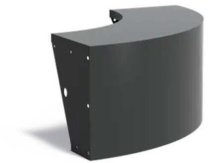 Keerwand + zitrand aluminium 100 x 50 cm buitenbocht