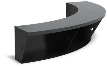 Keerwand + zitrand aluminium 150 x 40 cm binnenbocht