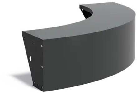 Keerwand + zitrand aluminium 150 x 40 cm buitenbocht