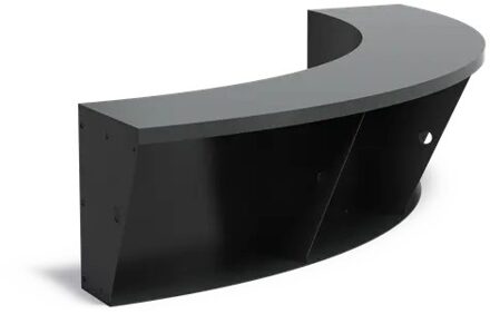 Keerwand + zitrand aluminium 150 x 50 cm binnenbocht