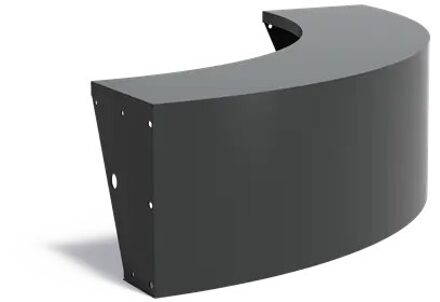 Keerwand + zitrand aluminium 150 x 50 cm buitenbocht