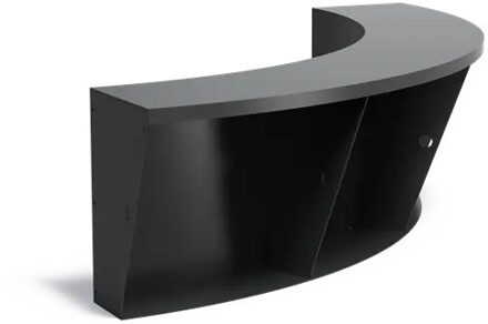 Keerwand + zitrand aluminium 150 x 60 cm binnenbocht