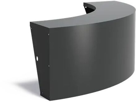 Keerwand + zitrand aluminium 150 x 60 cm buitenbocht