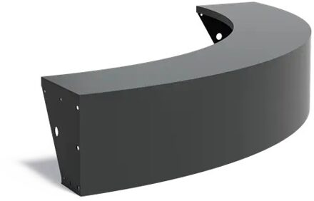 Keerwand + zitrand aluminium 200 x 40 cm buitenbocht