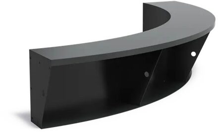 Keerwand + zitrand aluminium 200 x 50 cm binnenbocht