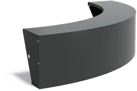 Keerwand + zitrand aluminium 200 x 50 cm buitenbocht