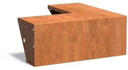 Keerwand + zitrand cortenstaal 100 x 100 x h. 40 cm buitenhoek