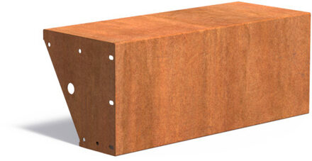 Keerwand + zitrand cortenstaal 100 x 40 x h.40 cm recht