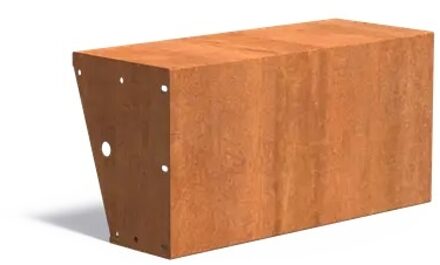 Keerwand + zitrand cortenstaal 100 x 50 cm recht