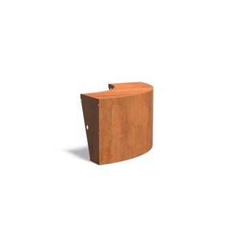 Keerwand + zitrand cortenstaal 100 x 60 cm buitenbocht