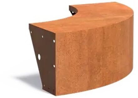 Keerwand + zitrand cortenstaal 100 x h. 40 cm buitenbocht