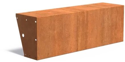 Keerwand + zitrand cortenstaal 150 x 50 cm recht