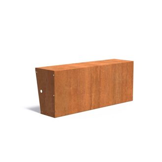 Keerwand + zitrand cortenstaal 150 x 60 cm recht