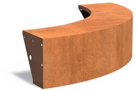 Keerwand + zitrand cortenstaal 150 x h. 40 cm buitenbocht