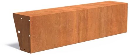 Keerwand + zitrand cortenstaal 200 x 50 cm recht