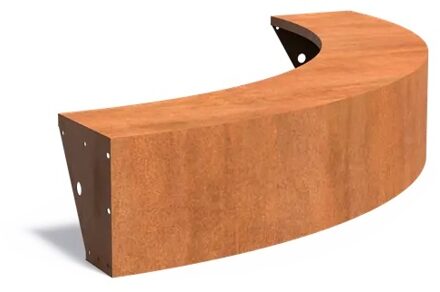 Keerwand + zitrand cortenstaal 200 x h. 40 cm buitenbocht